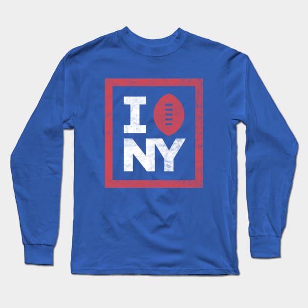 I Love The NY Football Giants Long Sleeve T-Shirt by BooTeeQue